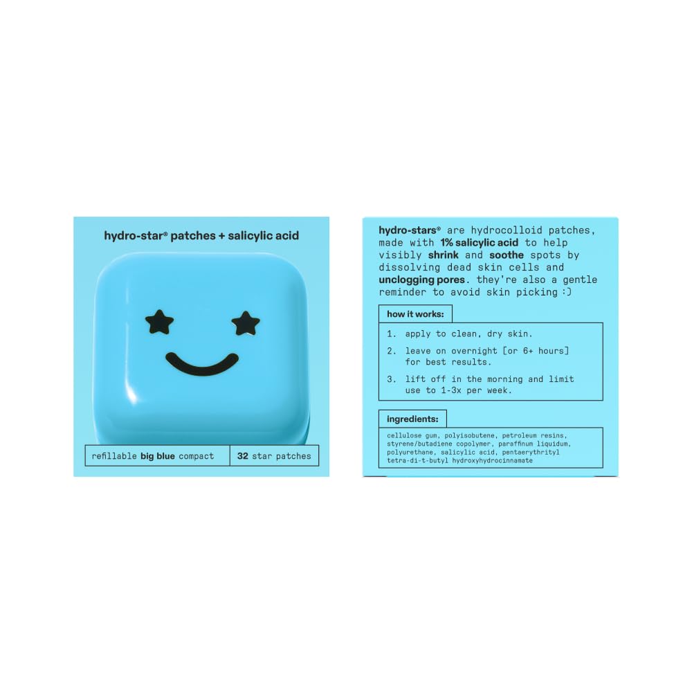 Starface Hydro-Star + Salicylic Acid Patches and Big Blue Compact, Helps Visi...