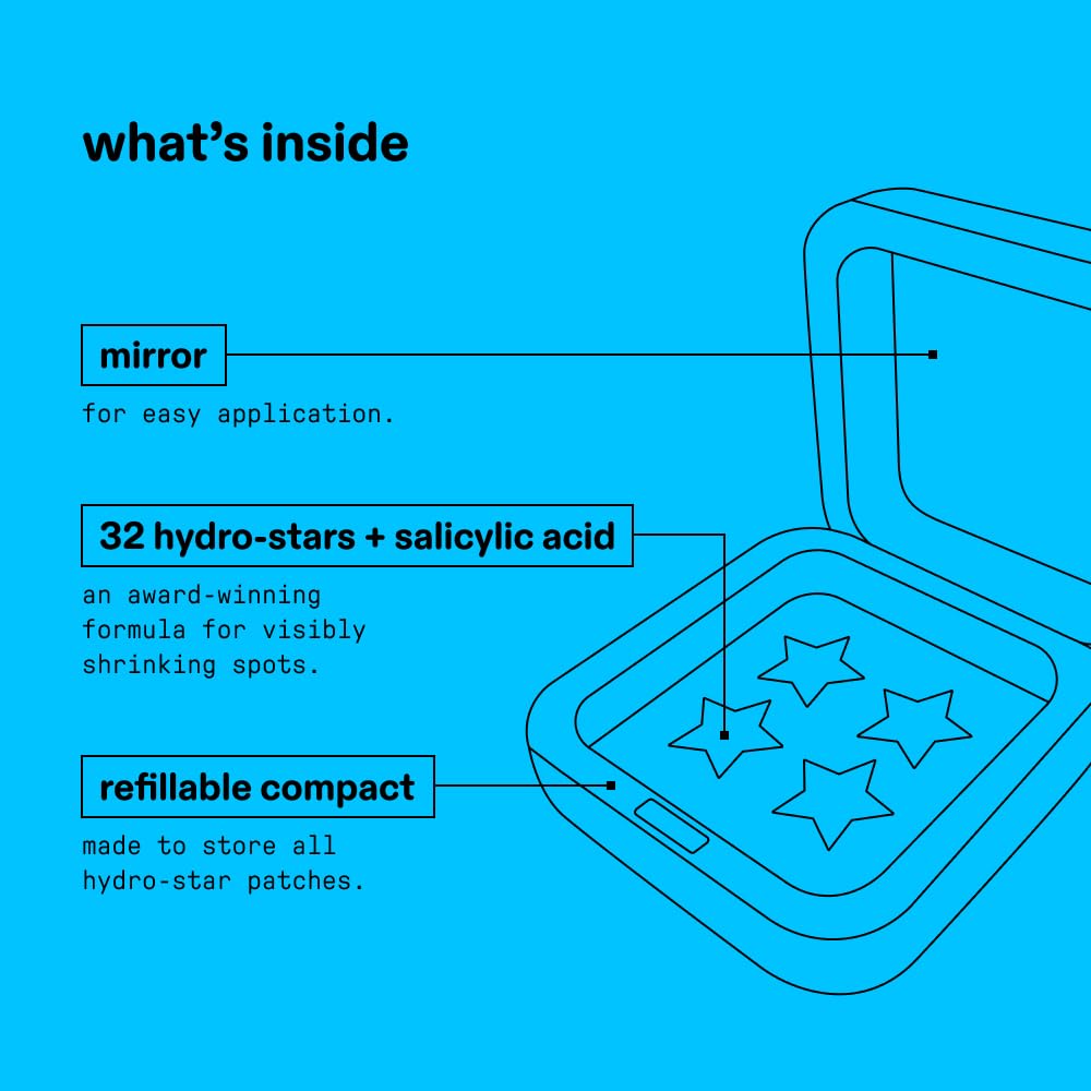 Starface Hydro-Star + Salicylic Acid Patches and Big Blue Compact, Helps Visi...