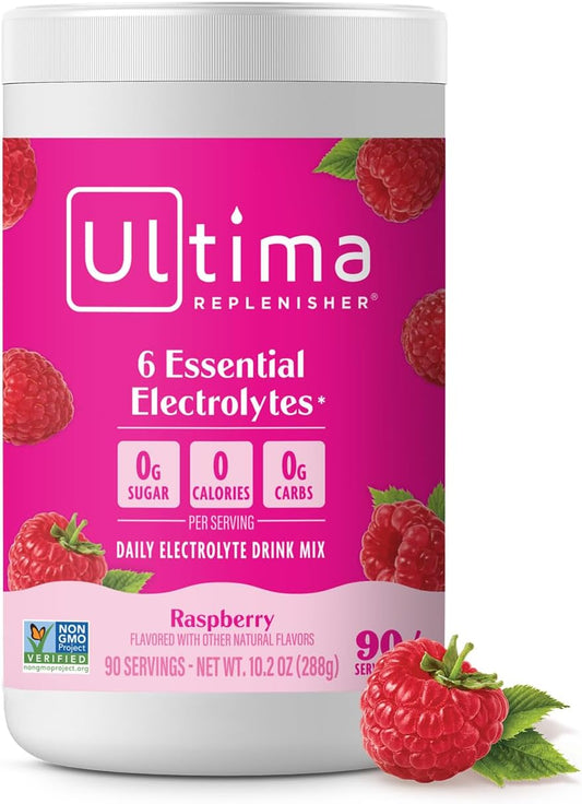 Ultima Replenisher Electrolyte Powder, Raspberry, 288g