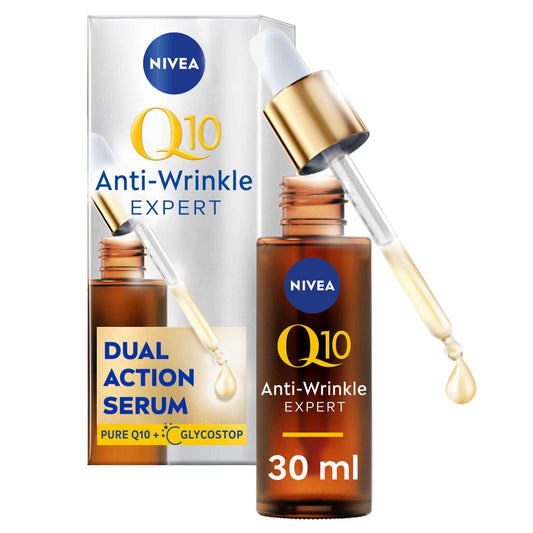 NIVEA Q10 Anti-Wrinkle Expert Dual Action Serum (30ml), Anti Ageing Face Seru...