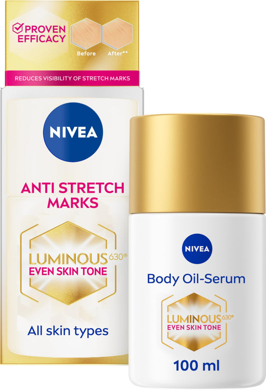 NIVEA Luminous 630 Body Oil Serum Anti Stretch Marks (100ml), Skincare Serum ...