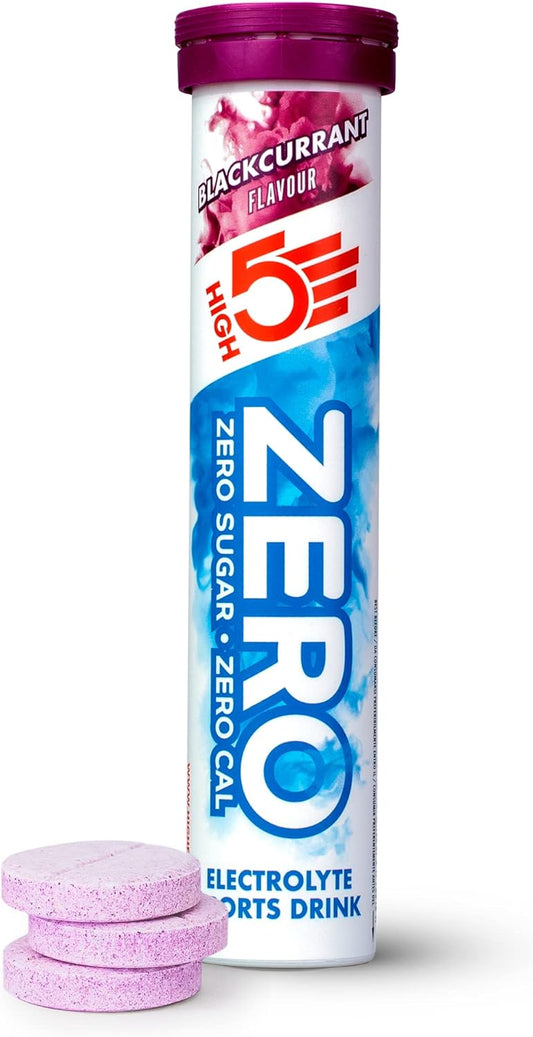 HIGH5 ZERO Electrolyte Tablets | Hydration Tablets Enhanced with Vitamin C | 0 Calories & Sugar Free | Boost Hydration, Performance & Wellness | Blackcurrant, 20 Tablets (20x, Pack of 1)