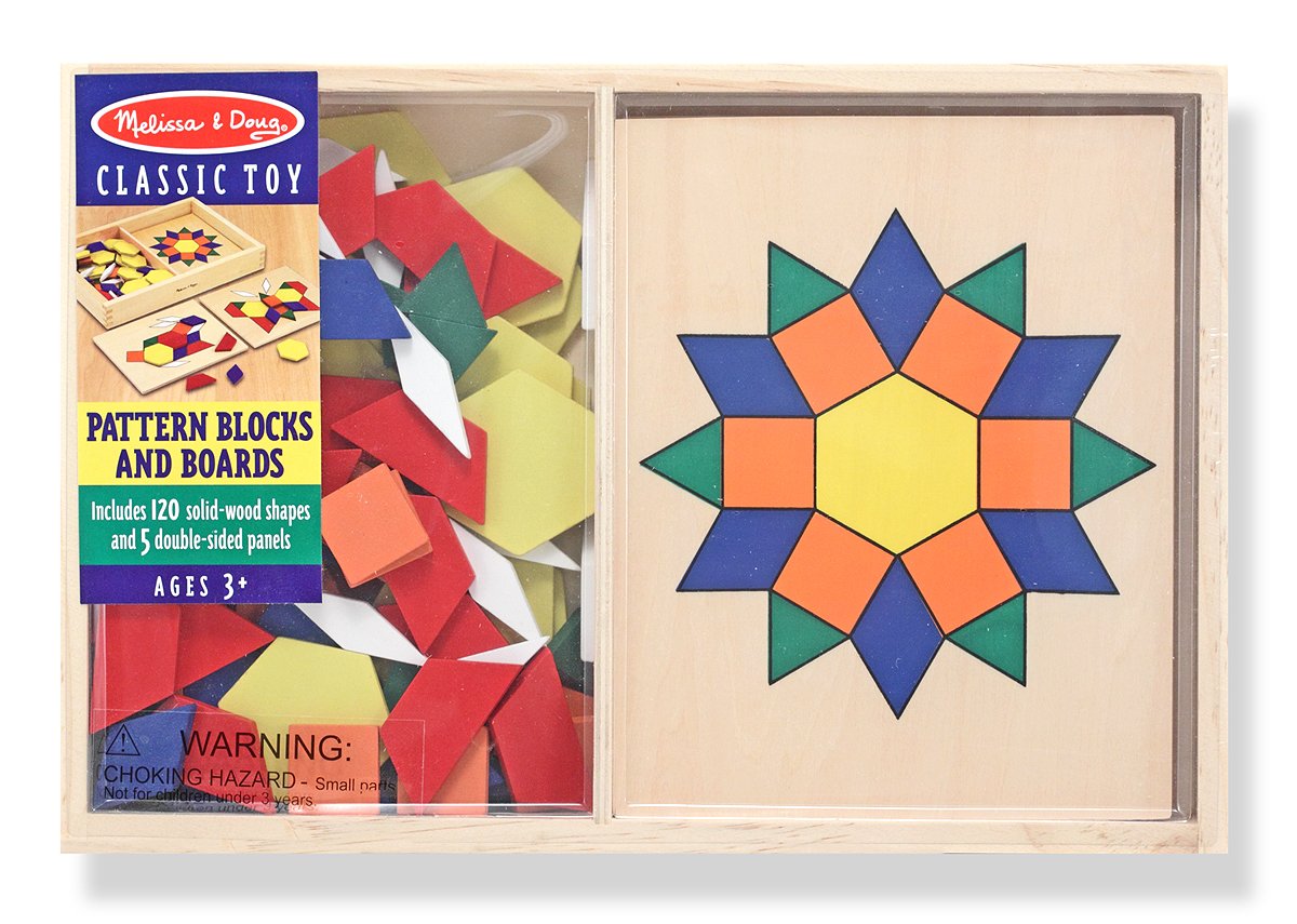 Melissa & Doug Pattern Blocks and Boards Developmental Toy Motor Skills 3+ Gi...