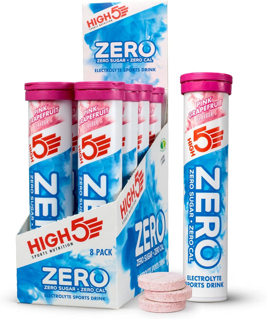 HIGH5 ZERO Electrolyte Tablets | Hydration Tablets Enhanced with Vitamin C | 0 Calories & Sugar Free | Boost Hydration, Performance & Wellness | Pink Grapefruit, 160 Tablets (20x, Pack of 8)