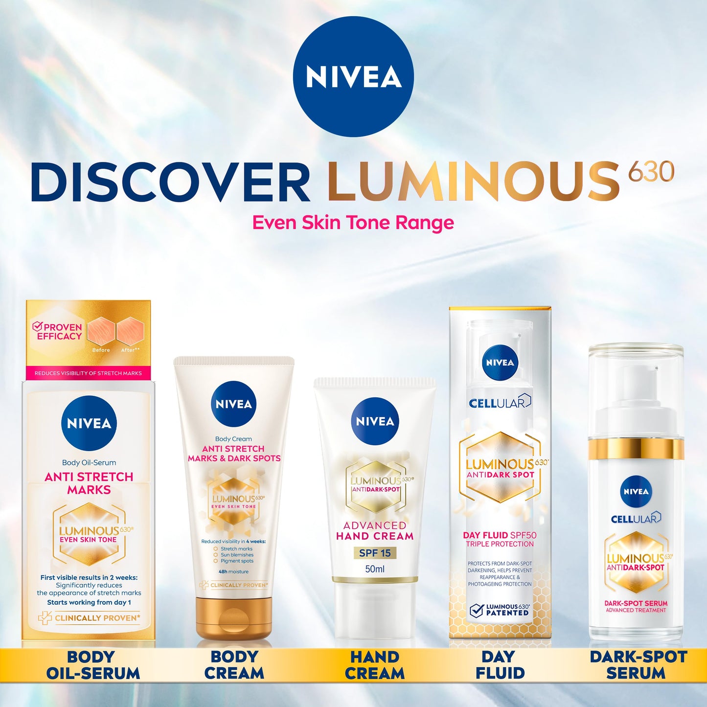 NIVEA Luminous 630 Body Oil Serum Anti Stretch Marks (100ml), Skincare Serum ...